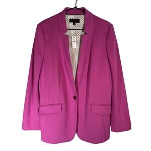 NWT Talbots Bright Pink‎ Cotton Blend Blazer 16